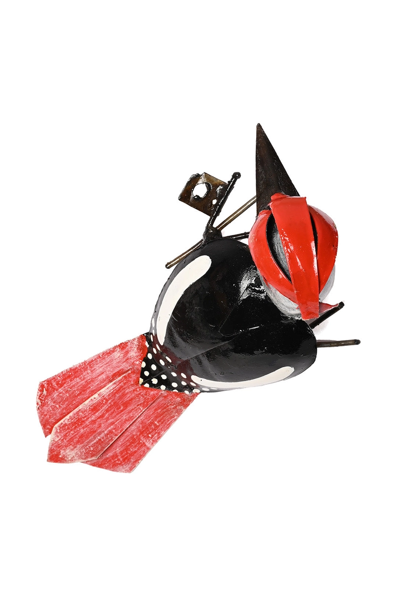 Wall Hanging Metal Recycled Woodpecker