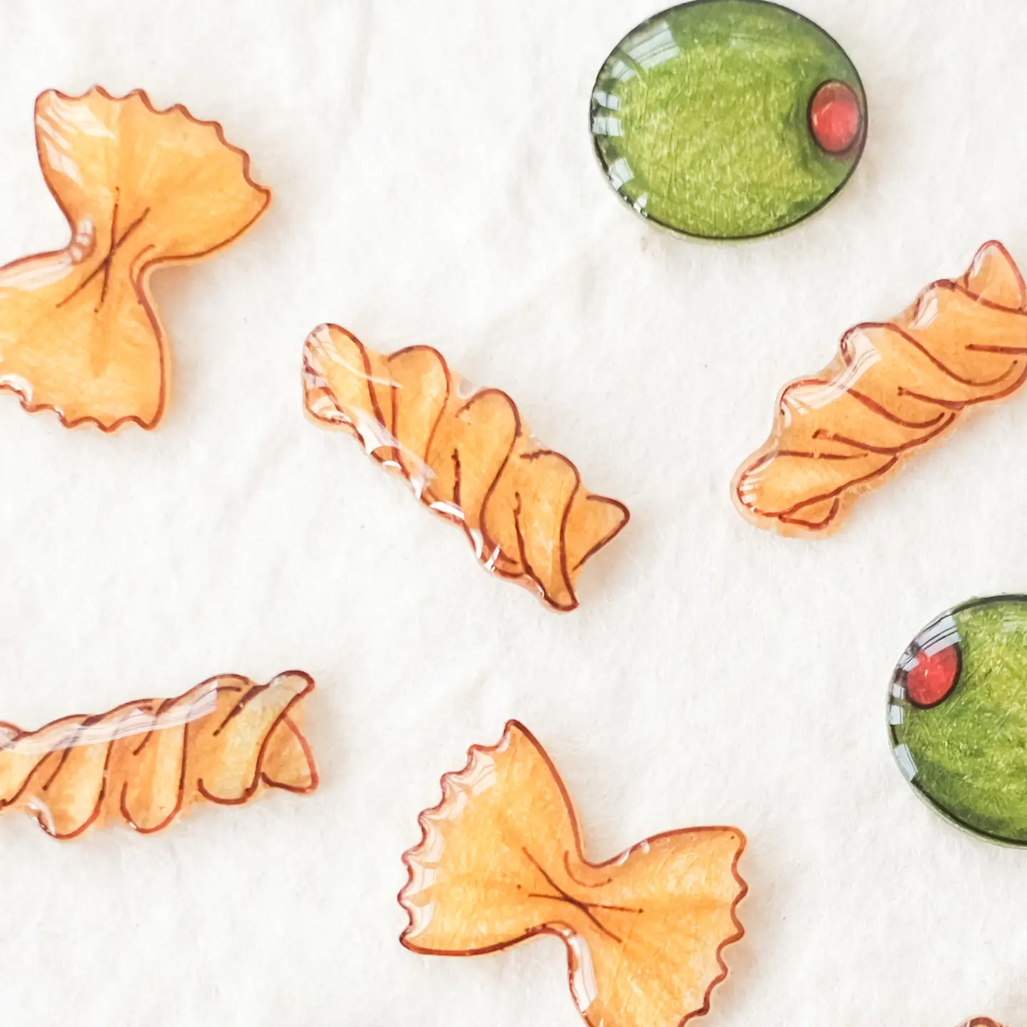 Pasta Bowtie + Rotini Stud Earrings