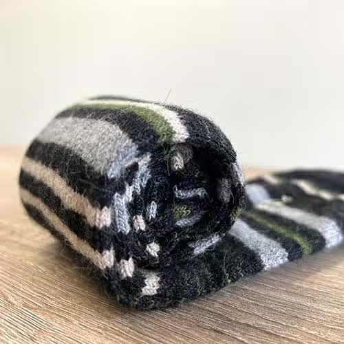 Alpaca Socks Striped Moss
