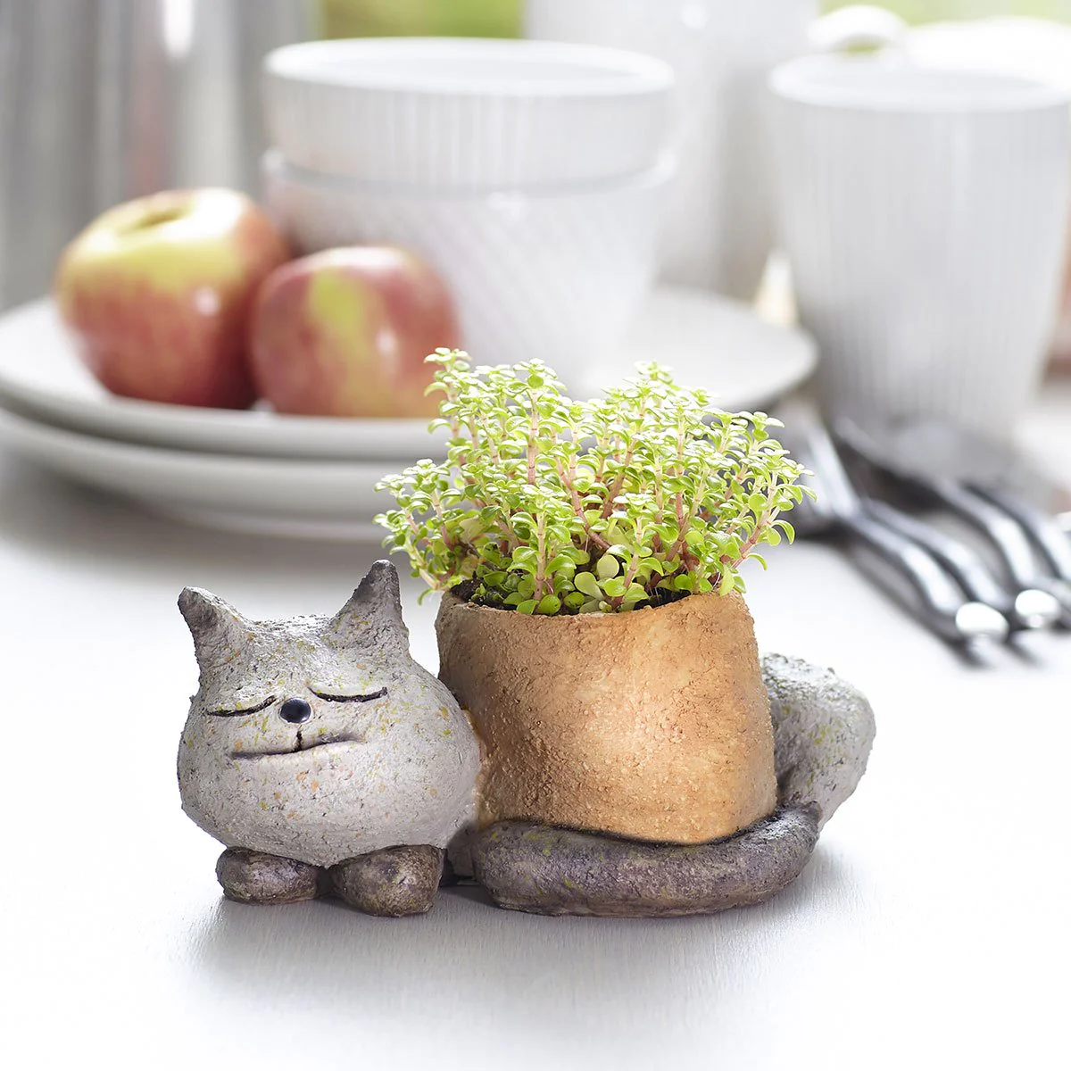Cat Planter Sleepy Kitty