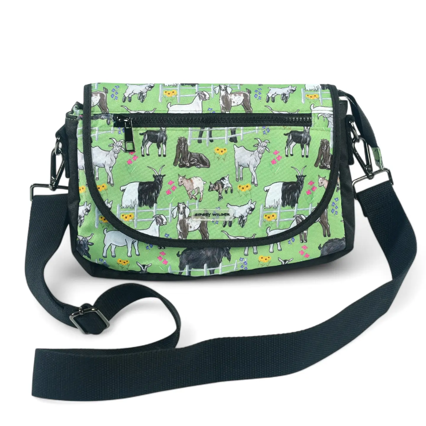 Greener Pastures Goats Stride Crossbody Bag