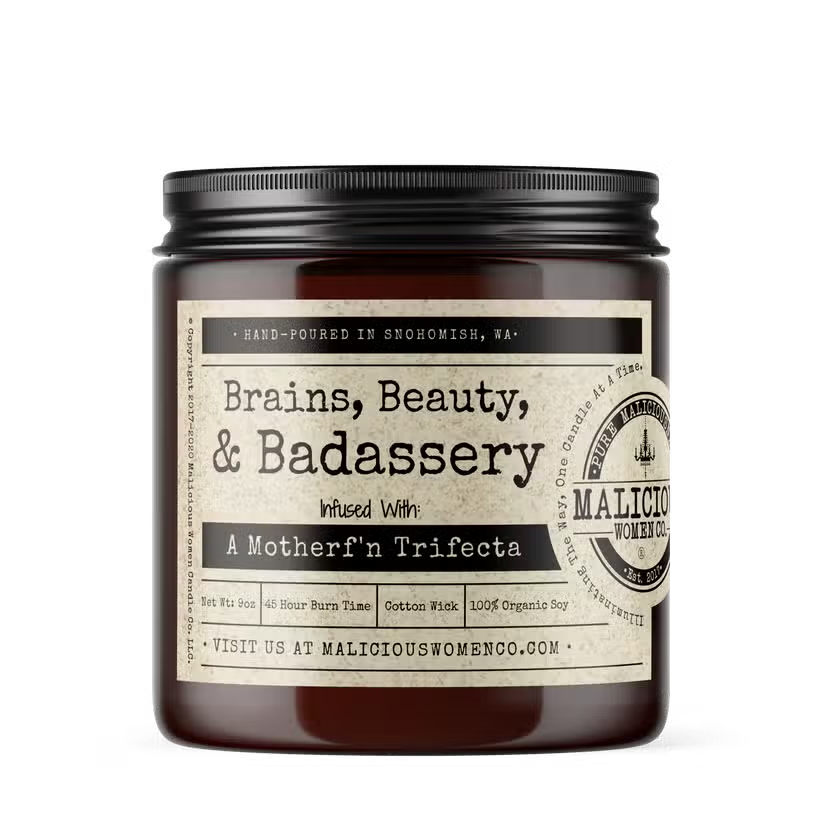 Brains, Beauty & Badassery Candle