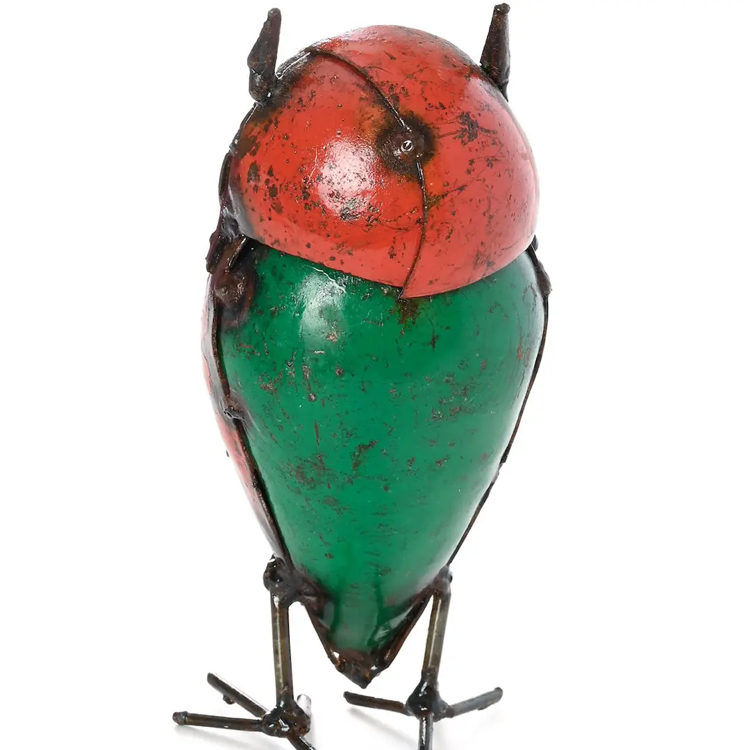 Colorful Recycled Metal Owl Small