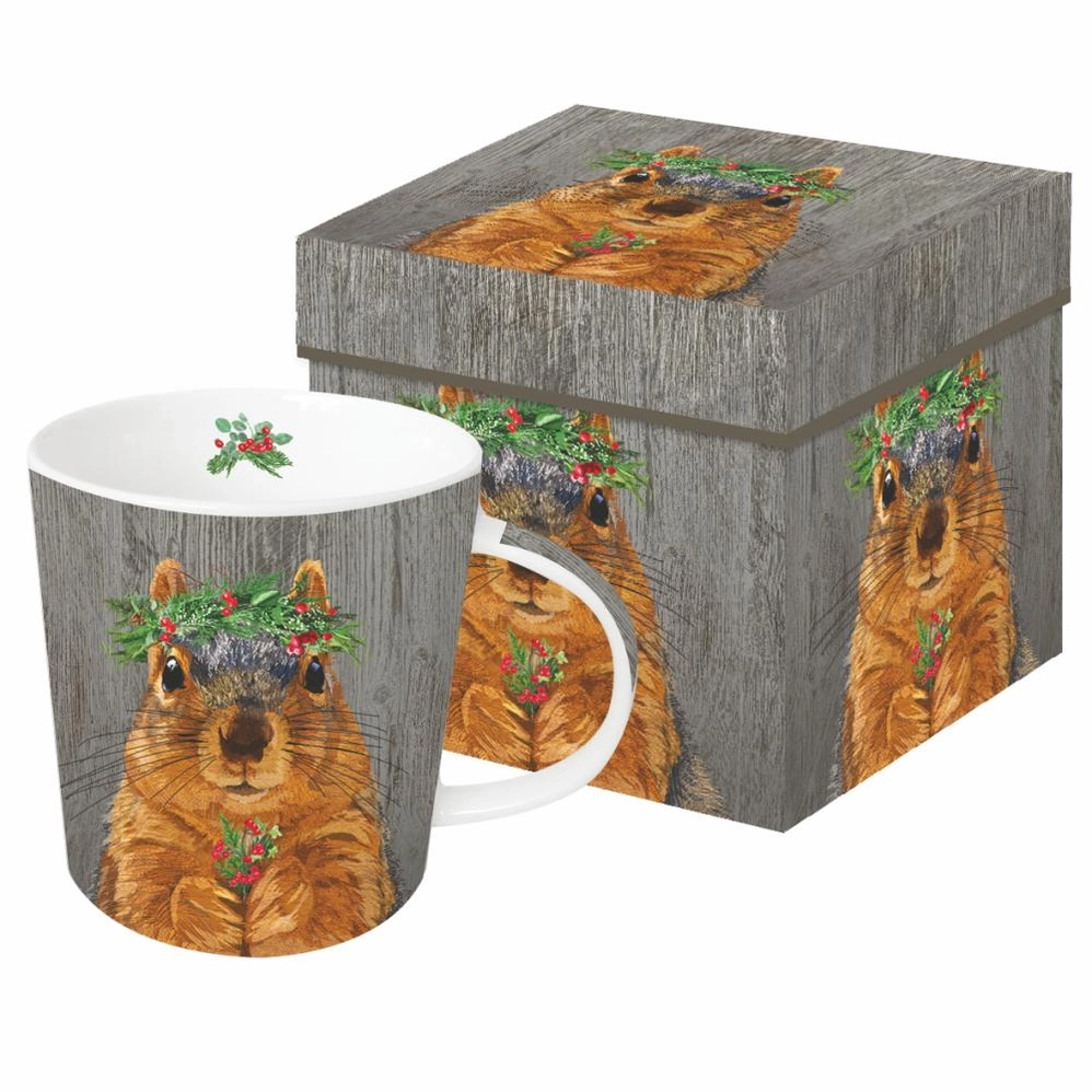 Mug in Box Winter Berry Squirrel