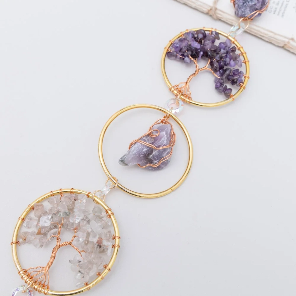 Tree of Life Gemstone Beaded Wall Hanging