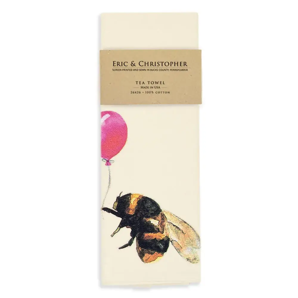 Bee With Balloon Tea Towel