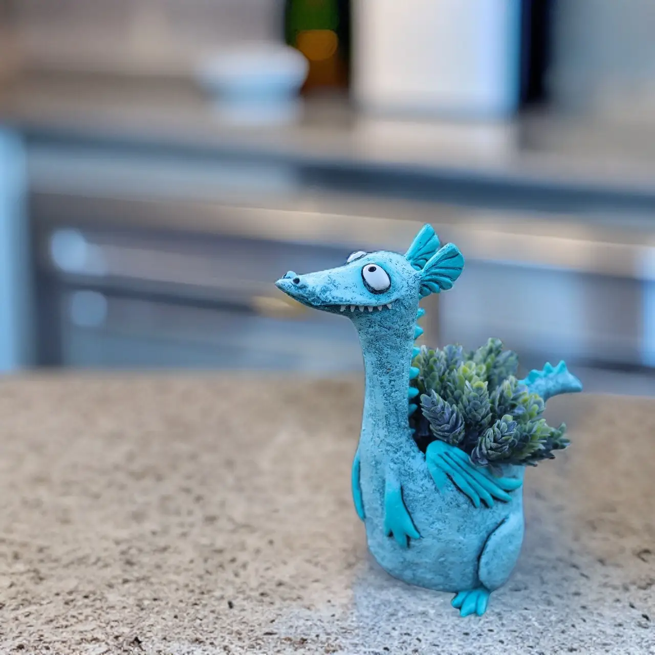 Drake Teal Dragon Planter