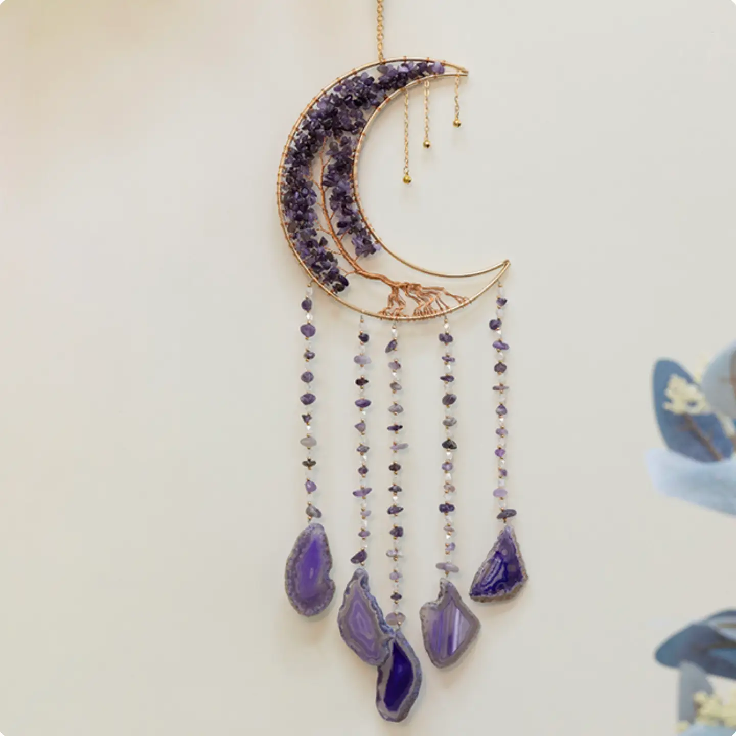 Crystal Moon Tree of Life Wall Hanging