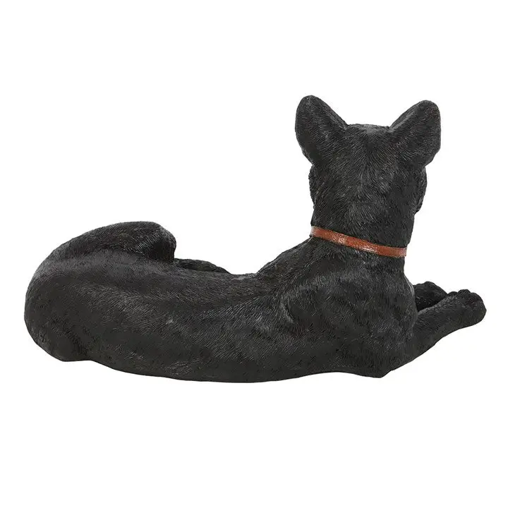 Gothic Laying Black Cat Figurine