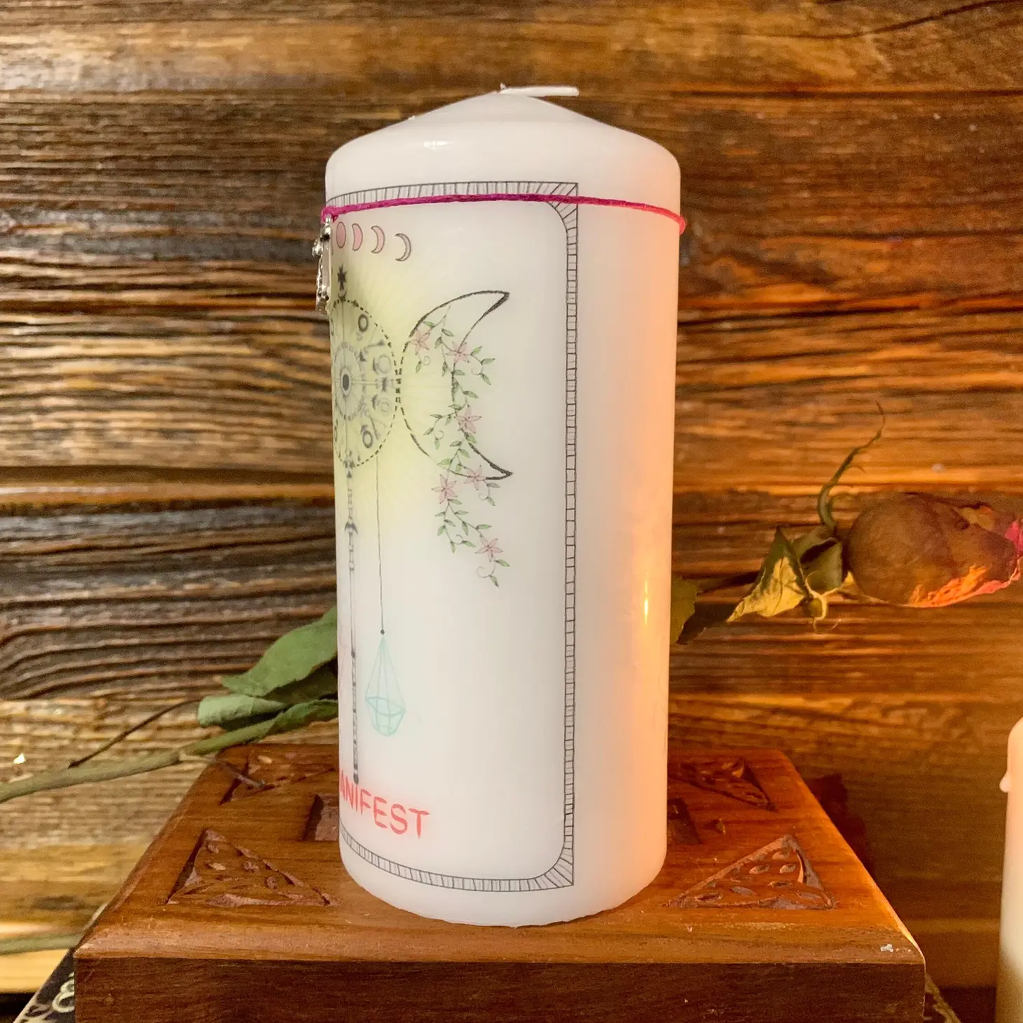 Manifest Pillar Spell Decor Candle