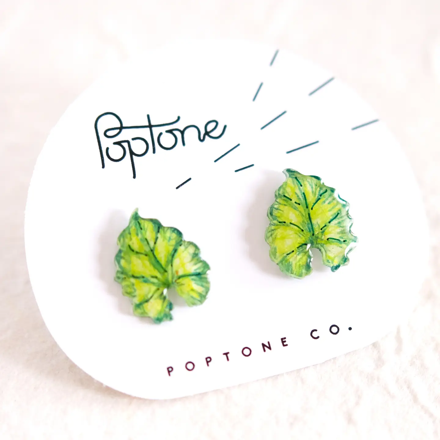 Philodendron Leaf Stud Earrings