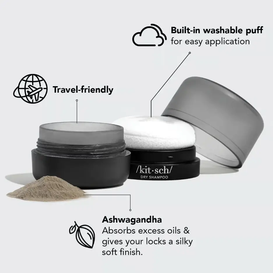 Volumizing Rice Protein Dry Shampoo With Puff