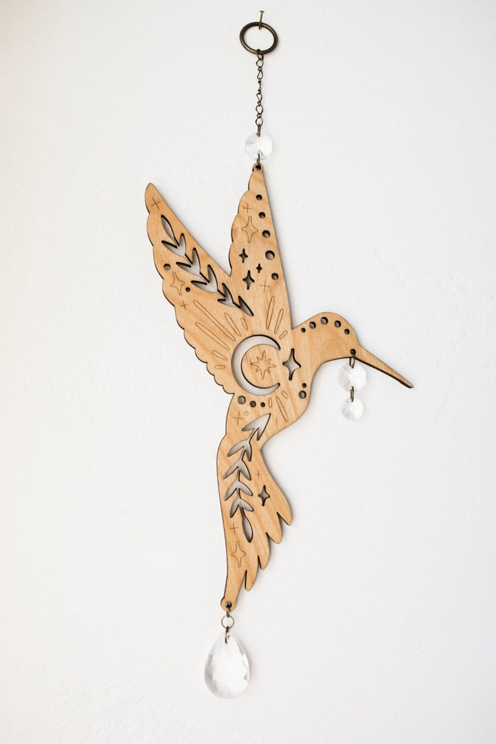 Hummingbird Wooden Suncatcher