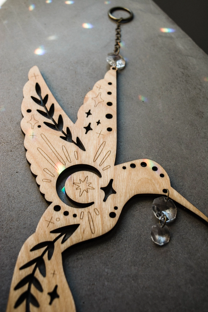 Hummingbird Wooden Suncatcher