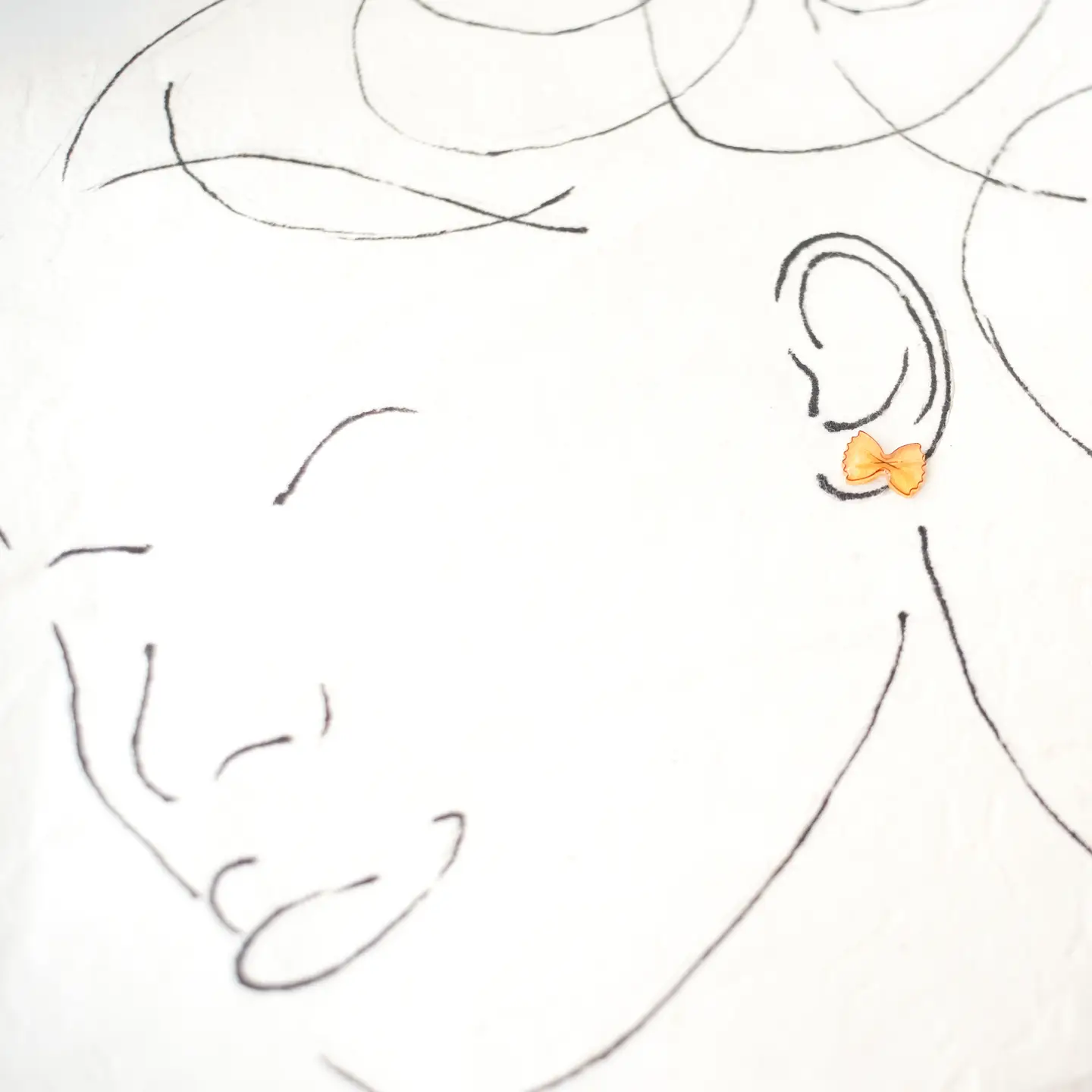 Pasta Bowtie + Rotini Stud Earrings