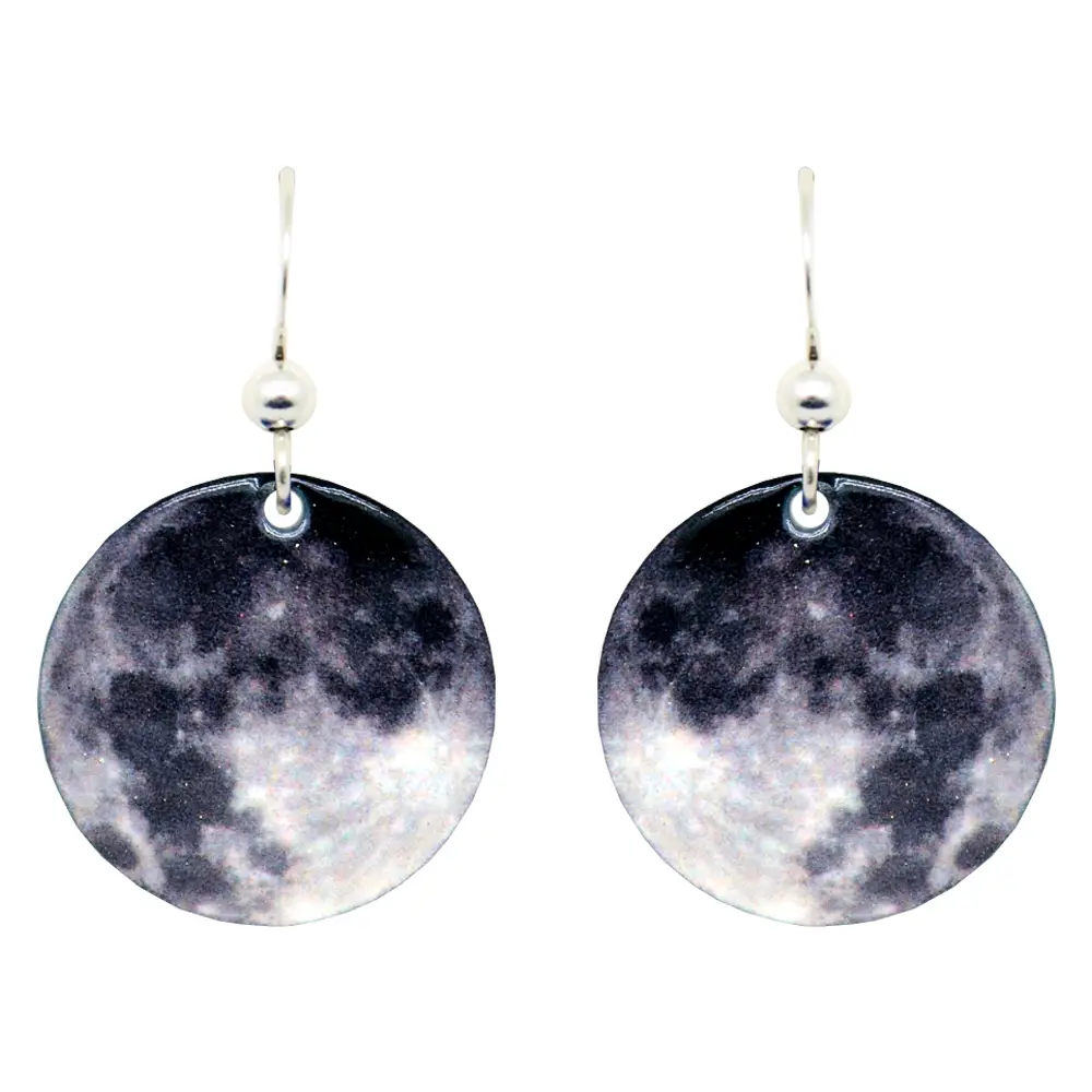 Med Round Earrings Moon
