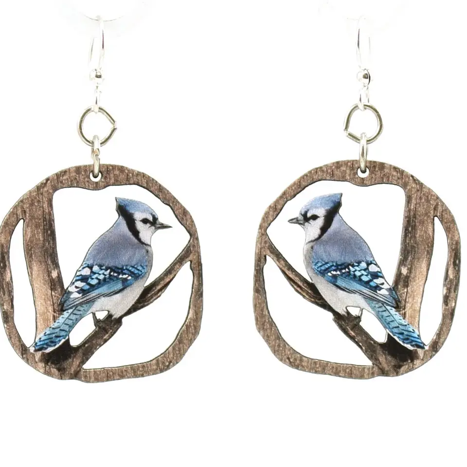 Blue Jay Earrings