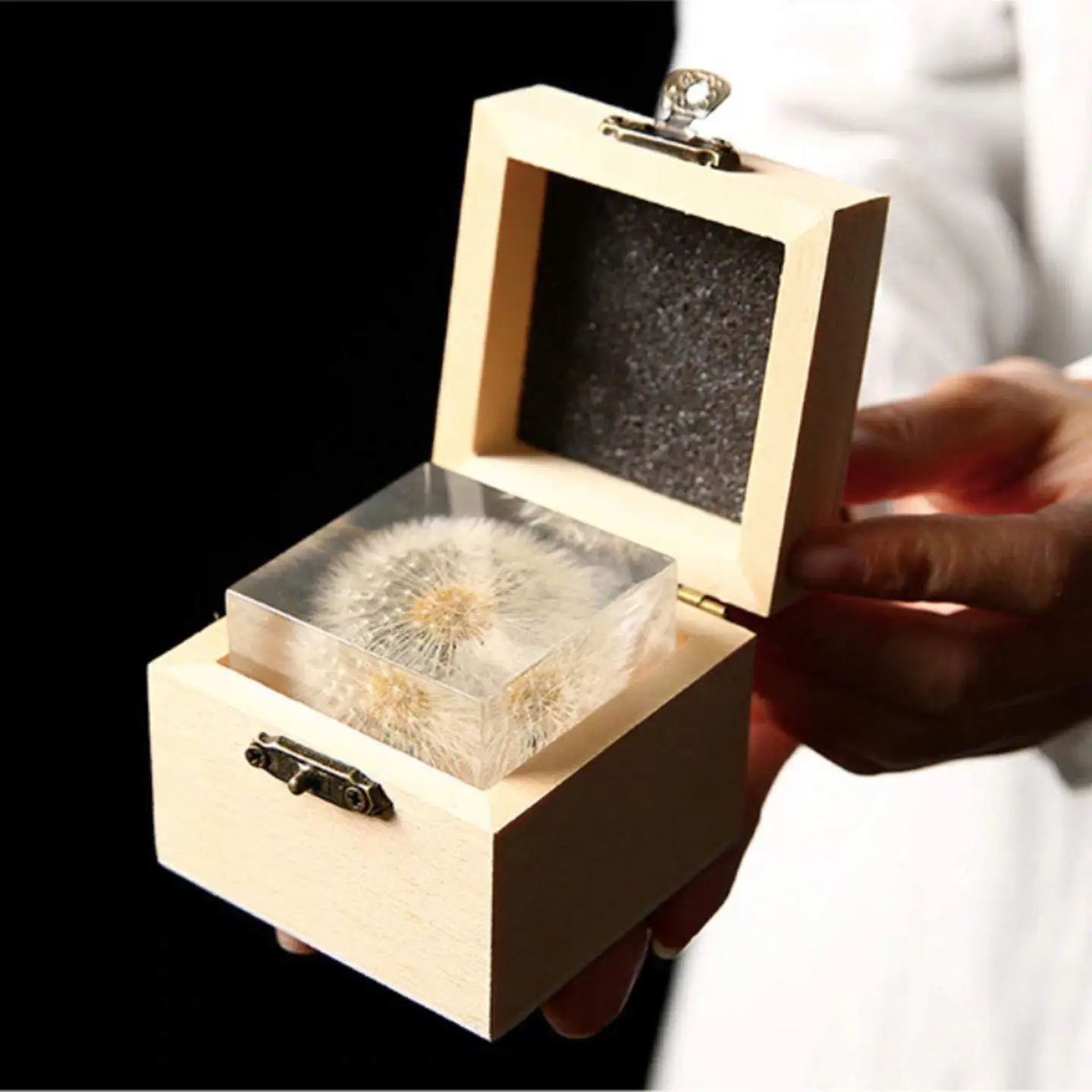 Crystal Cube - White Dandelion