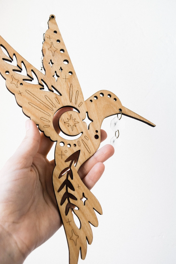 Hummingbird Wooden Suncatcher