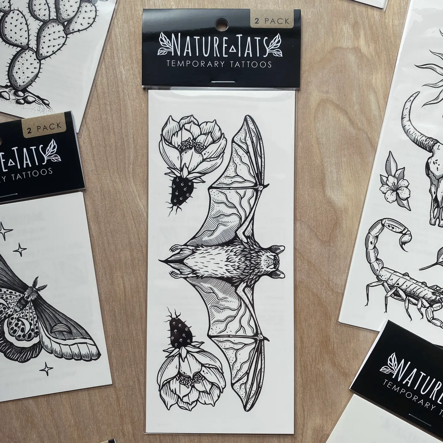 Free-Tailed Bat Temp Tattoo