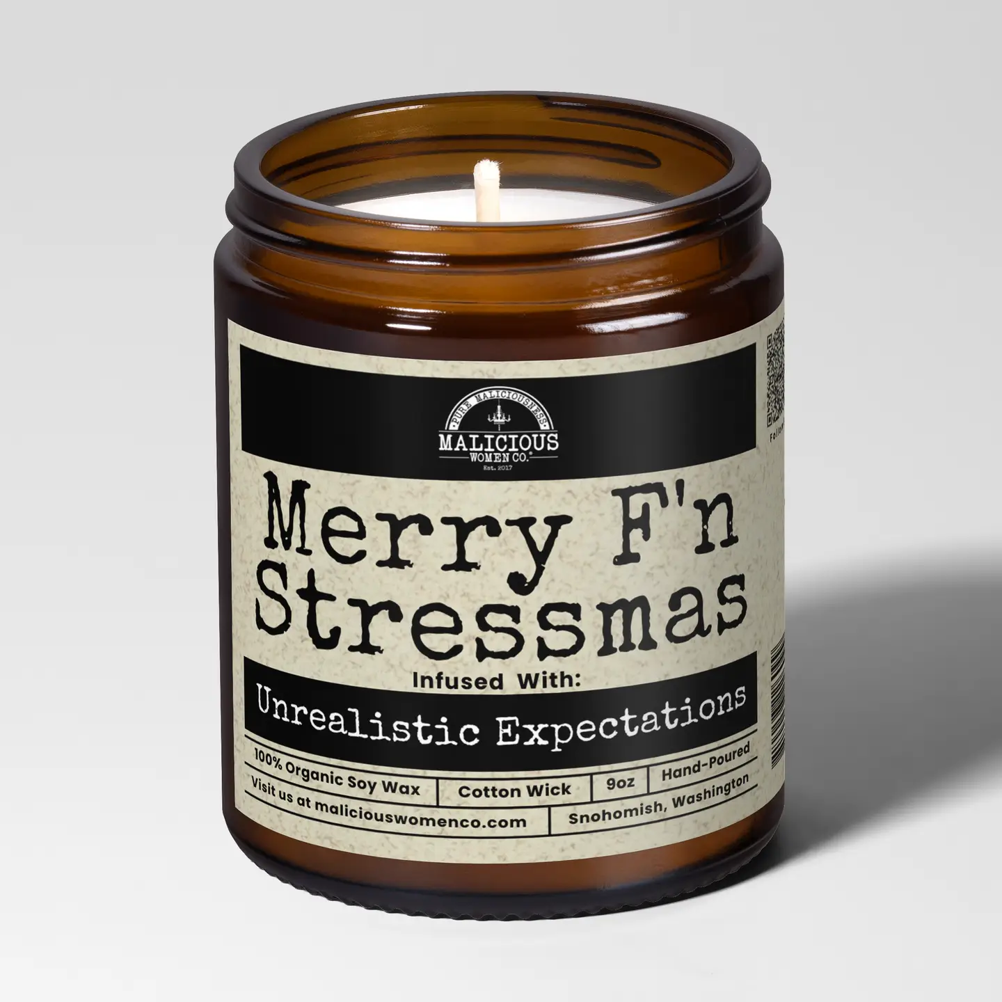 Merry F'n Stressmas Candle
