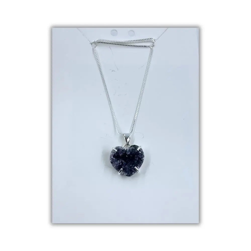 Amethyst Heart Necklace Gold