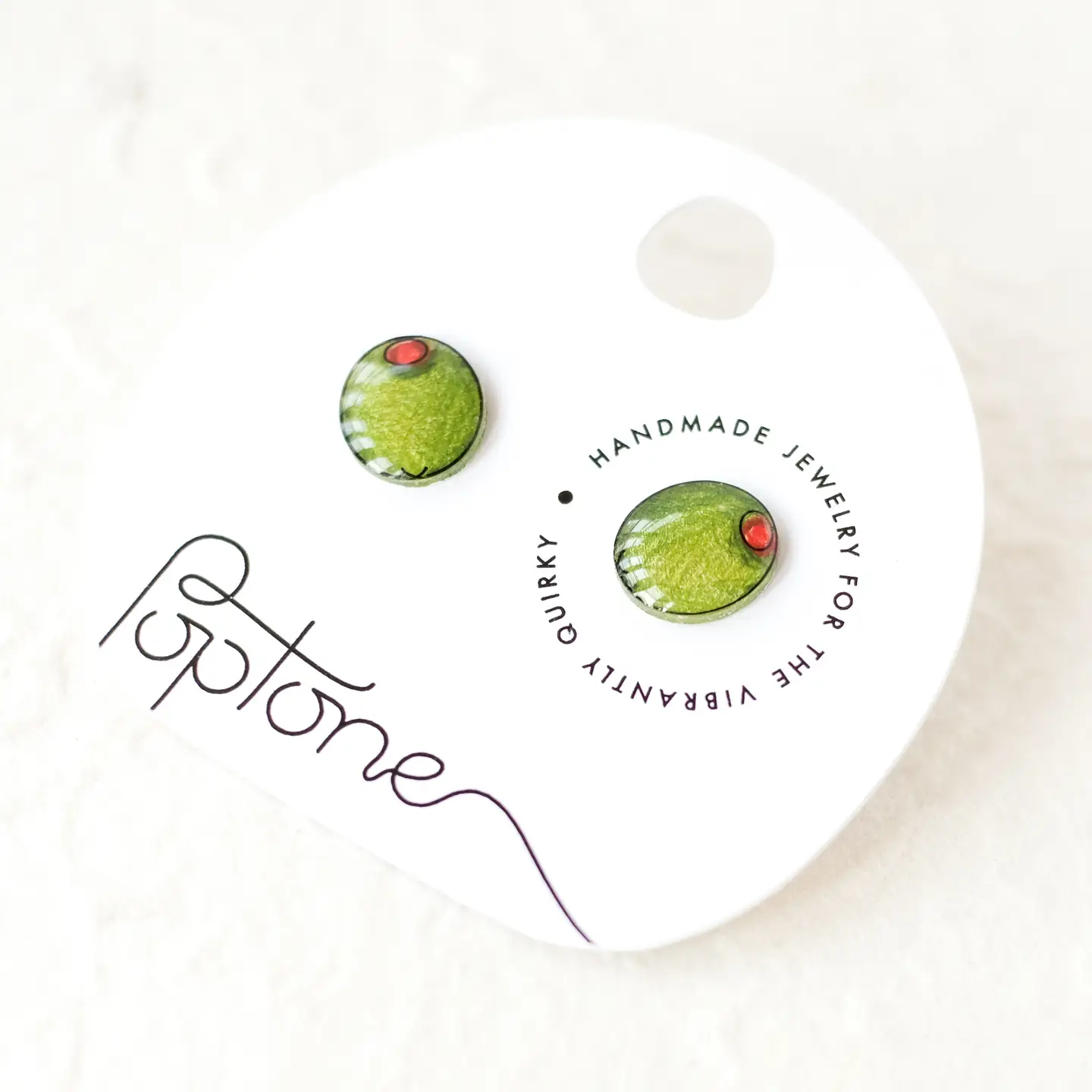 Martini Olive Stud Earrings