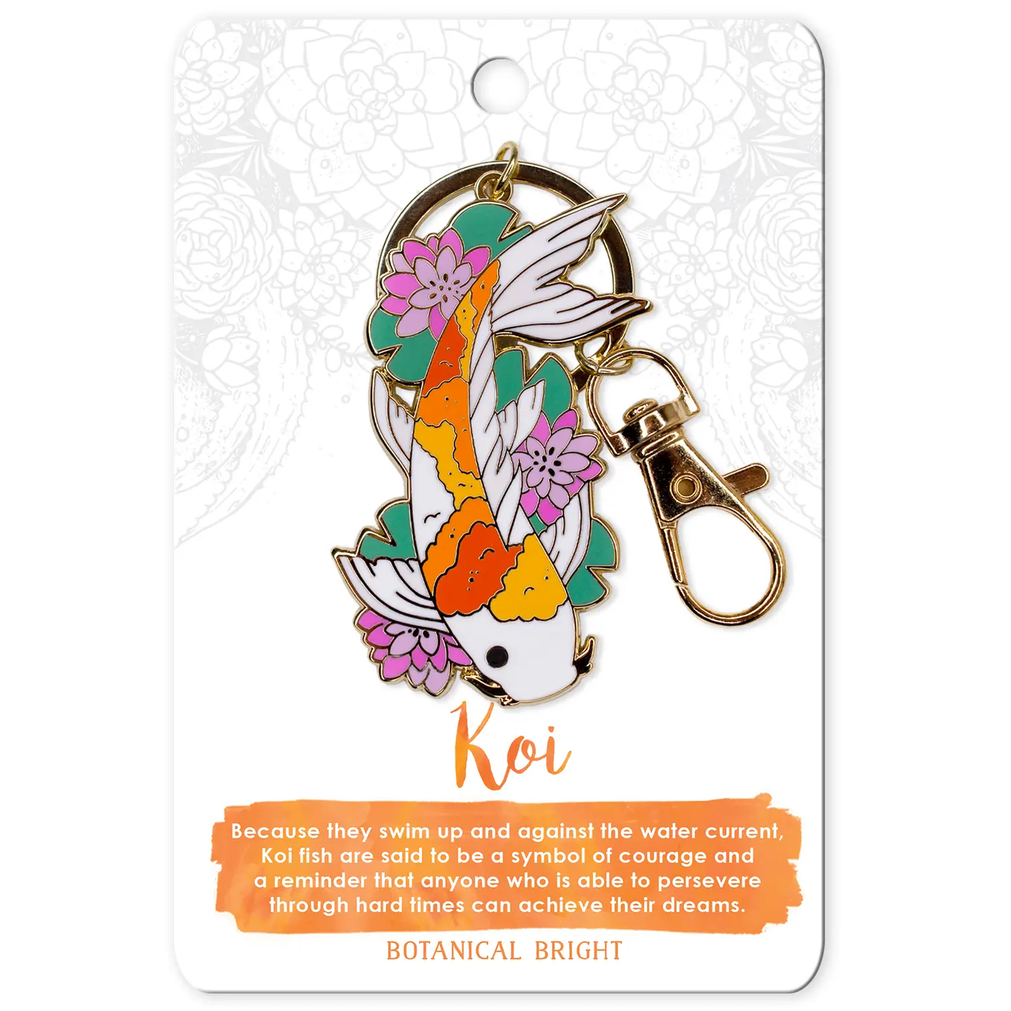 Koi Fish Lily Pad Keychain