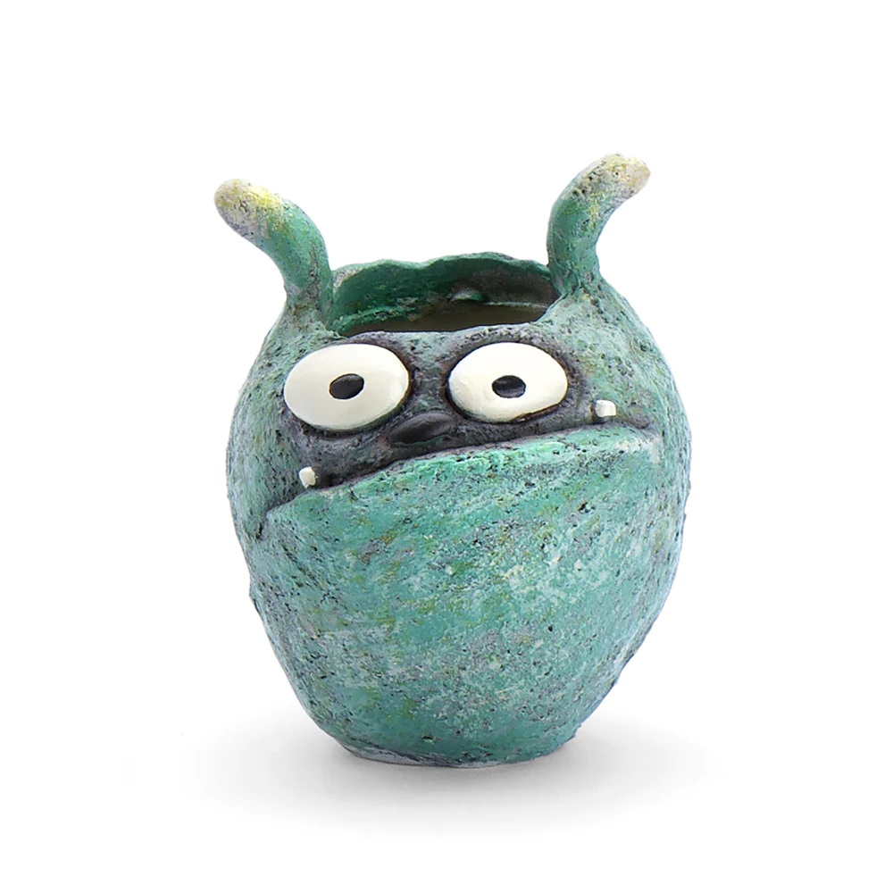 Pugsly Bloomies Mini Planter teal