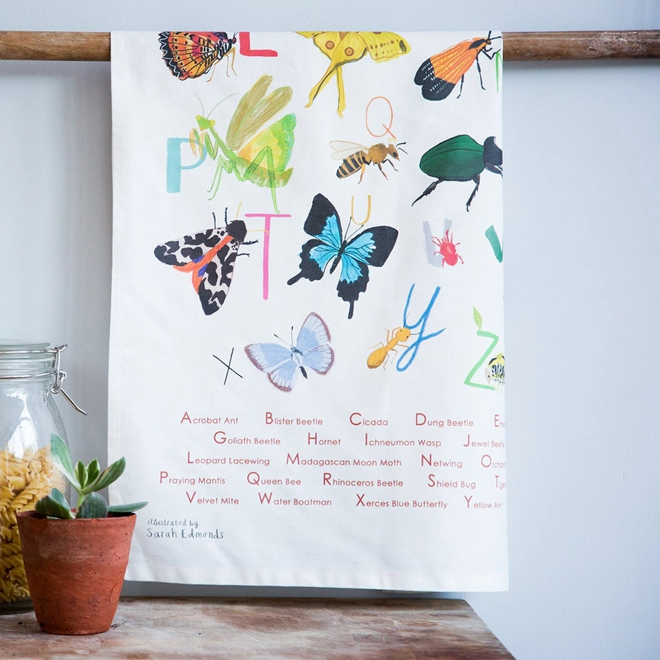 Insect Alphabet Cotten Tea Towel