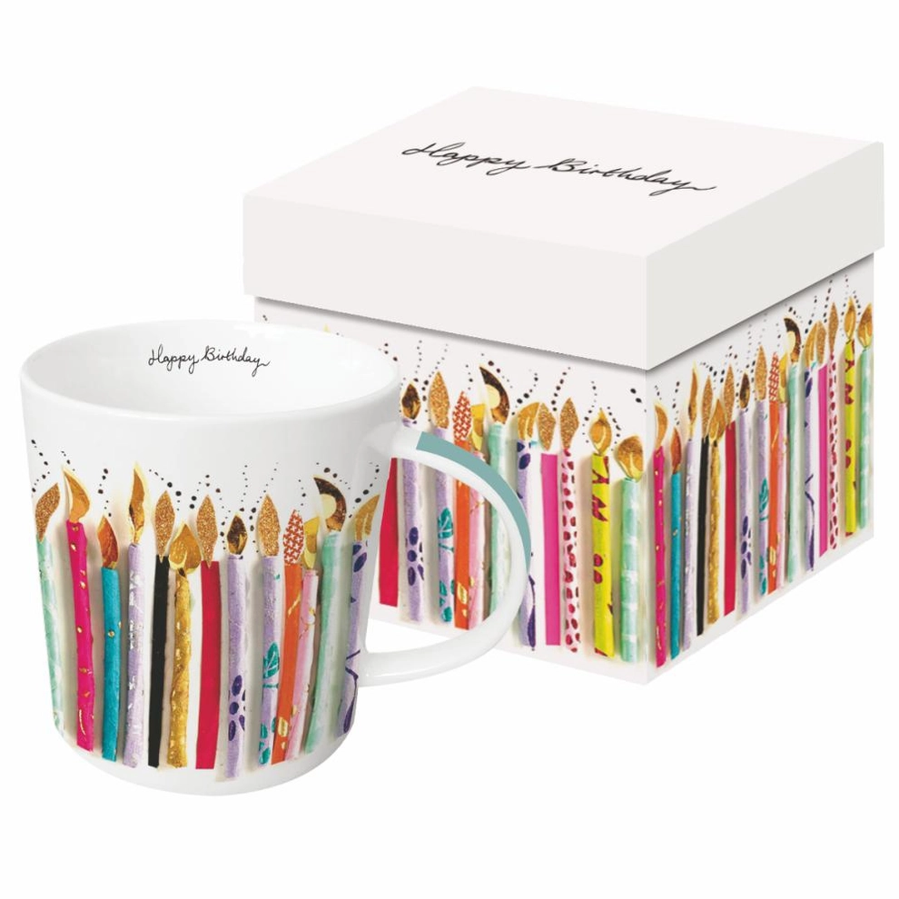 Mug in Box Happy Birthday Candles