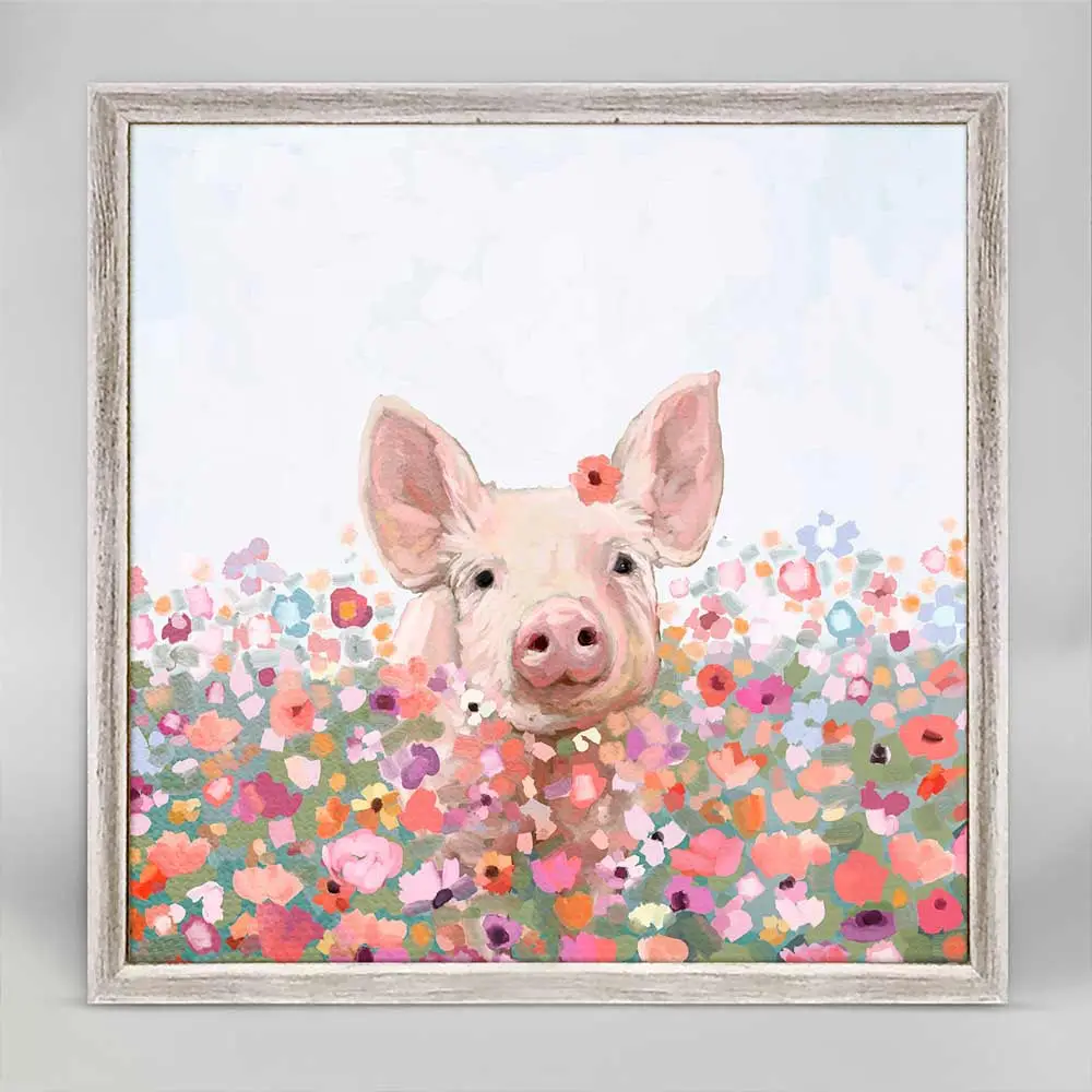 Wildflower Pig Mini Canvas