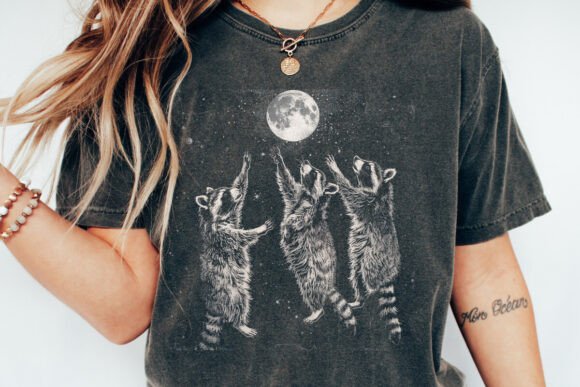 Moonlight Mischief Raccoon Tshirt
