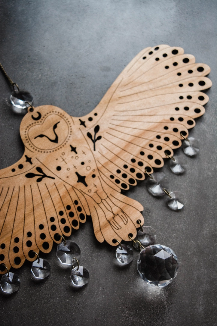 Owl Wooden Suncatcher