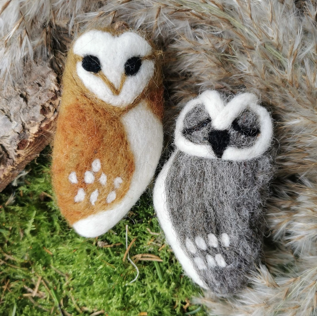 Felted Tyto Alba Brown Owl