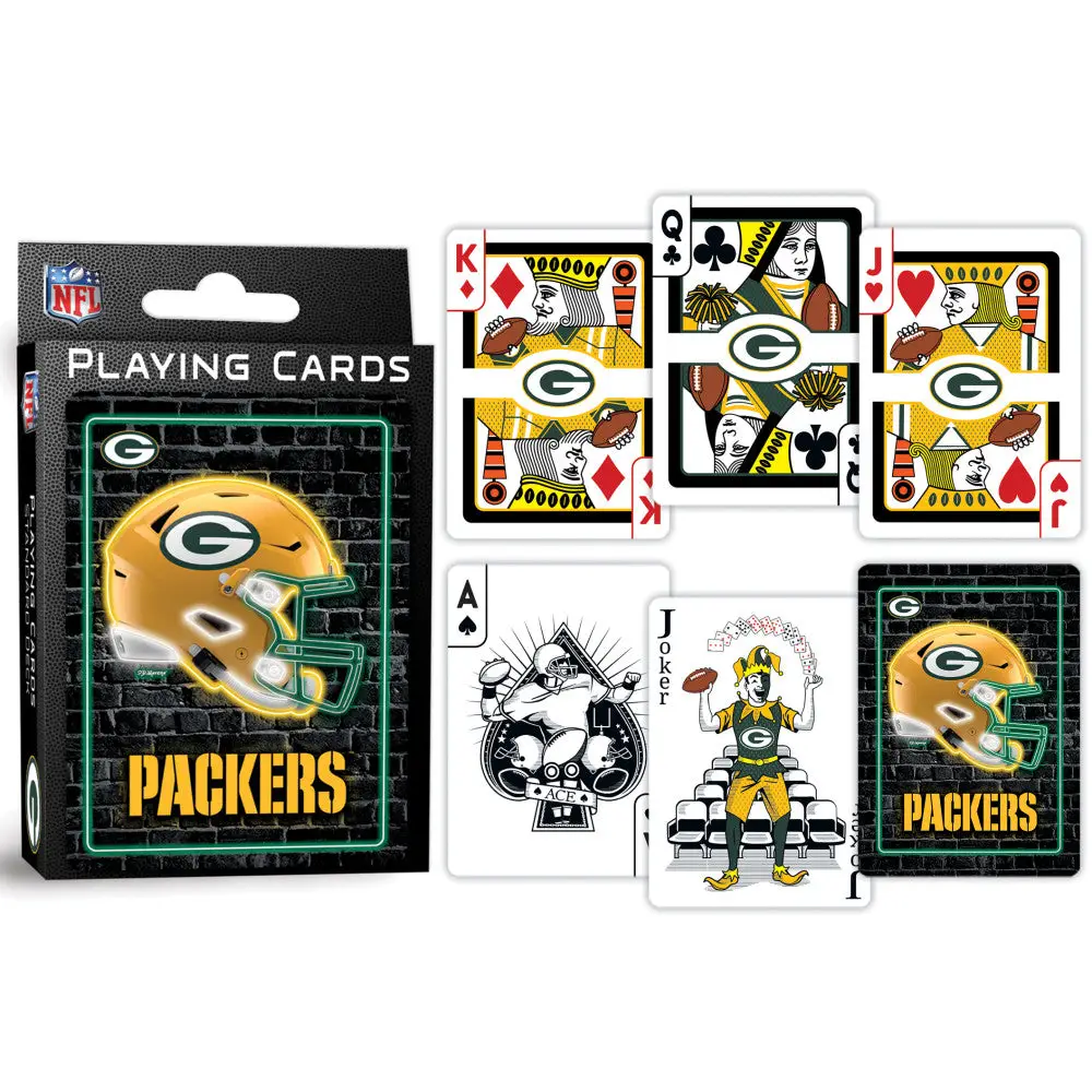 Green Bay Packers Neon-Styled Playing Cards