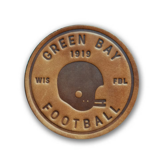 Leather Coaster - Green Bay-Football