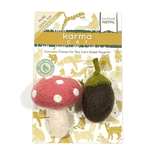 Wool Cat Toys Mushroom Acorn