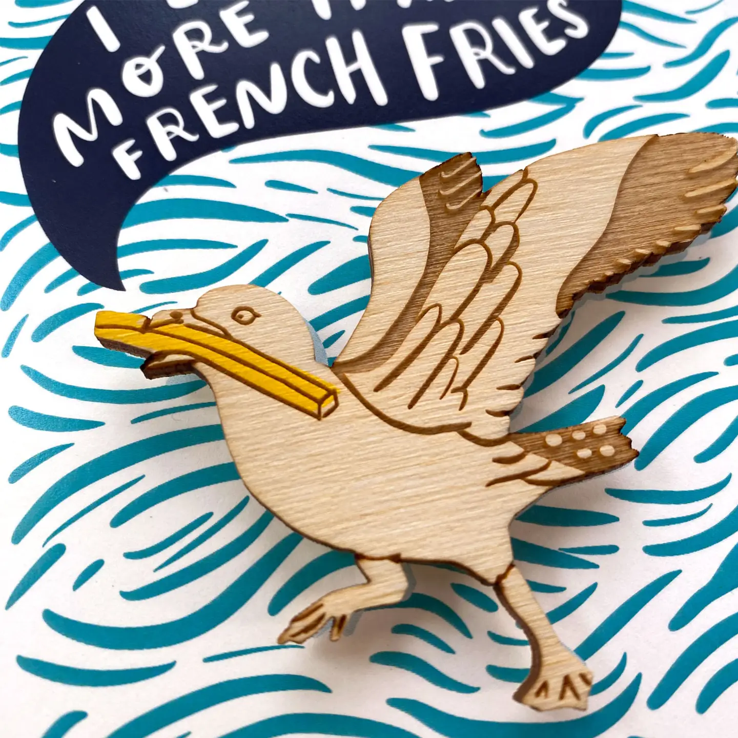 Seagull + French Fries Card w/ Magnet