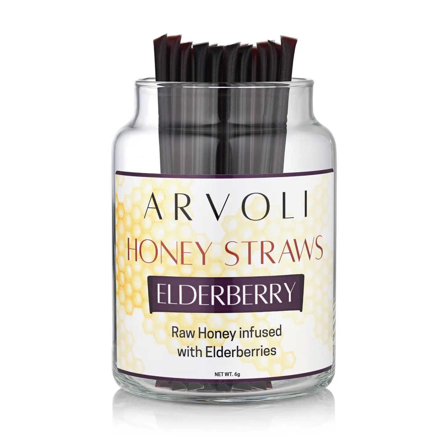 Elderberry Infused Honey Straw