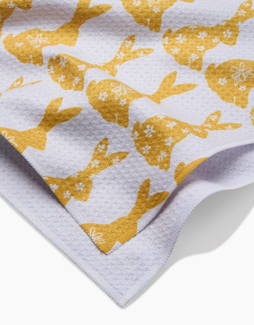 Geometry Tea Towel: Floral Spring Bunny