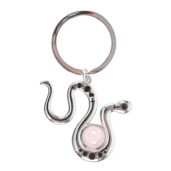 Snake w/ Rose Quartz Keyring