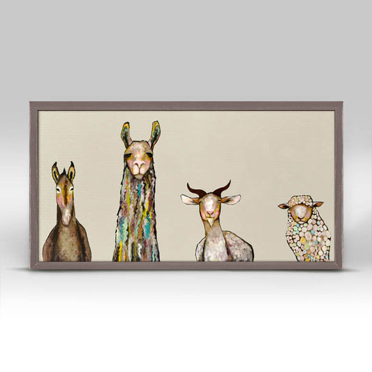 Donkey, Llama, Goat + Sheep Mini Canvas