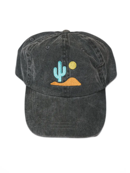 Lone Cactus Baseball Hat-Faded Black