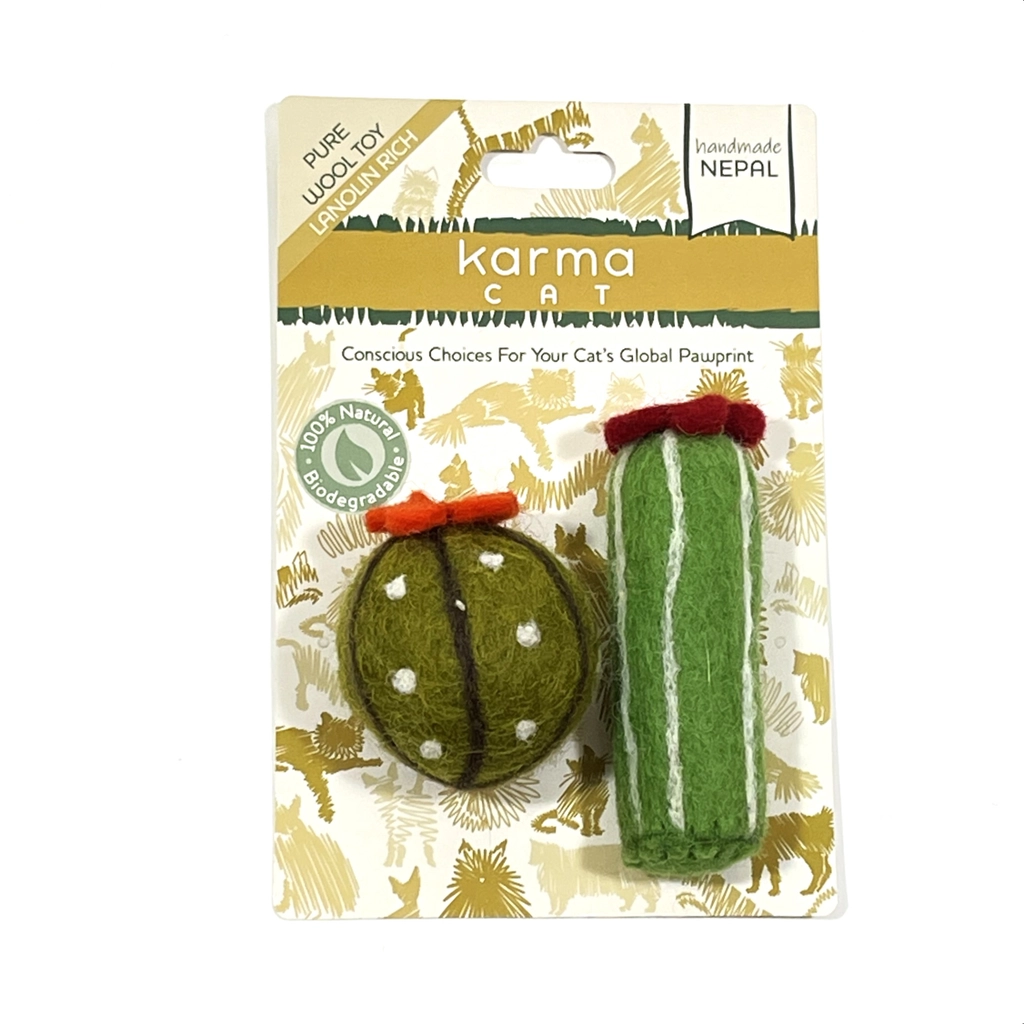 Wool Cat Toy Succulents 2pk