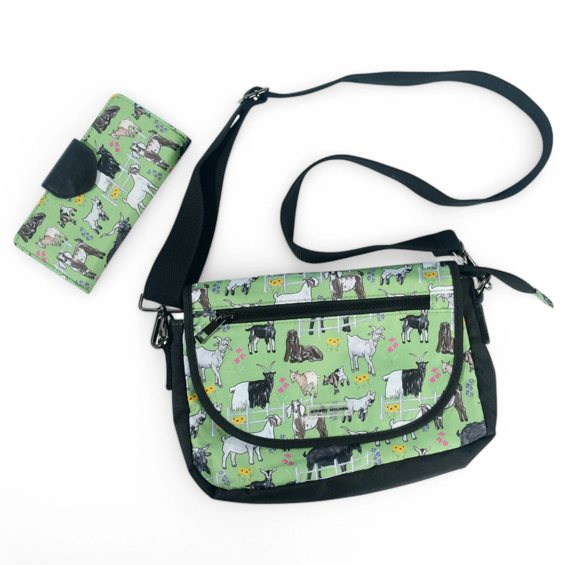 Greener Pastures Goats Stride Crossbody Bag