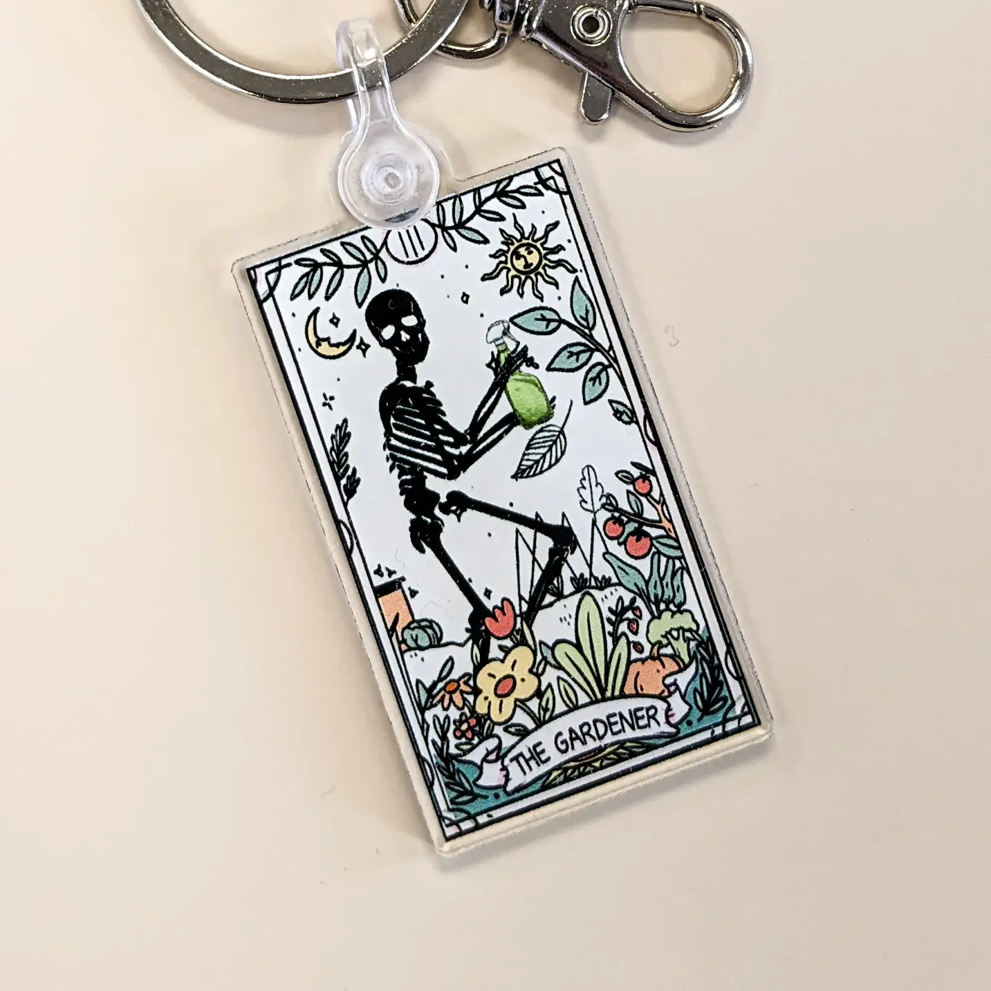 The Gardener Tarot Card Keychain