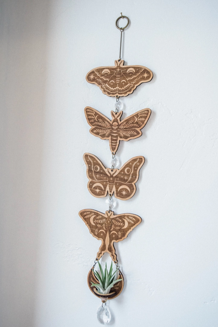 Four Moth Air Plant Holder Suncatcher