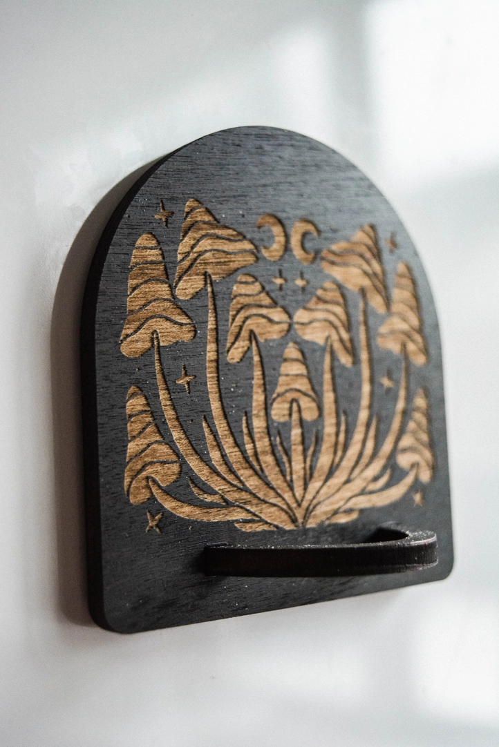 Mushroom & Moons Airplant Wooden Magnet