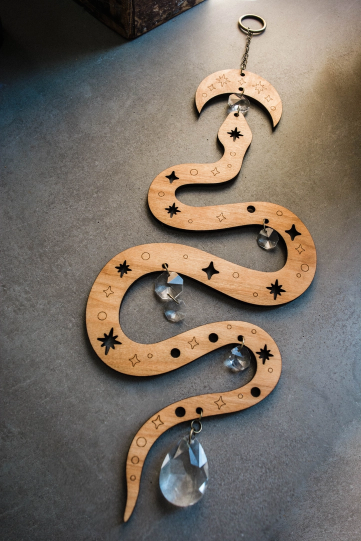 Snake Wooden Suncatcher